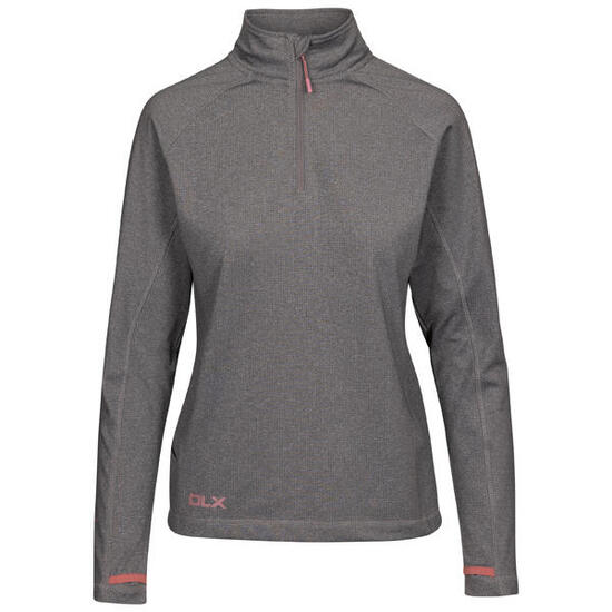 Dlx Theresa top femme 1/2 zip gris chiné