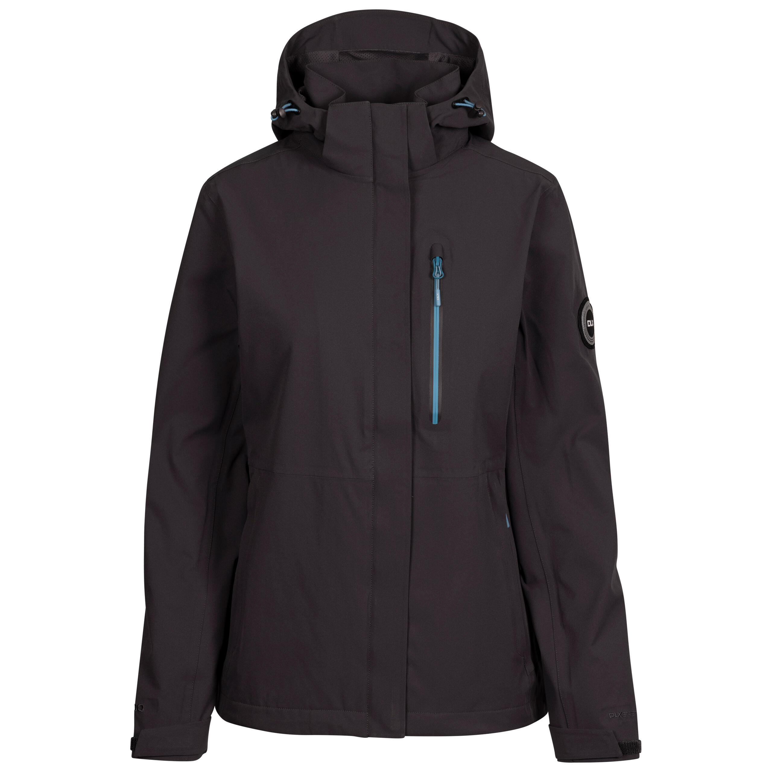 DLX Womens Waterproof Jacket With Zip Off Hood, Pockets, Adjustable Cuff Katya