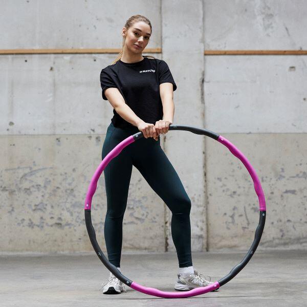 Fitness hula hoop - Aro - 1,2kg - Morado/gris - Ø 100cm