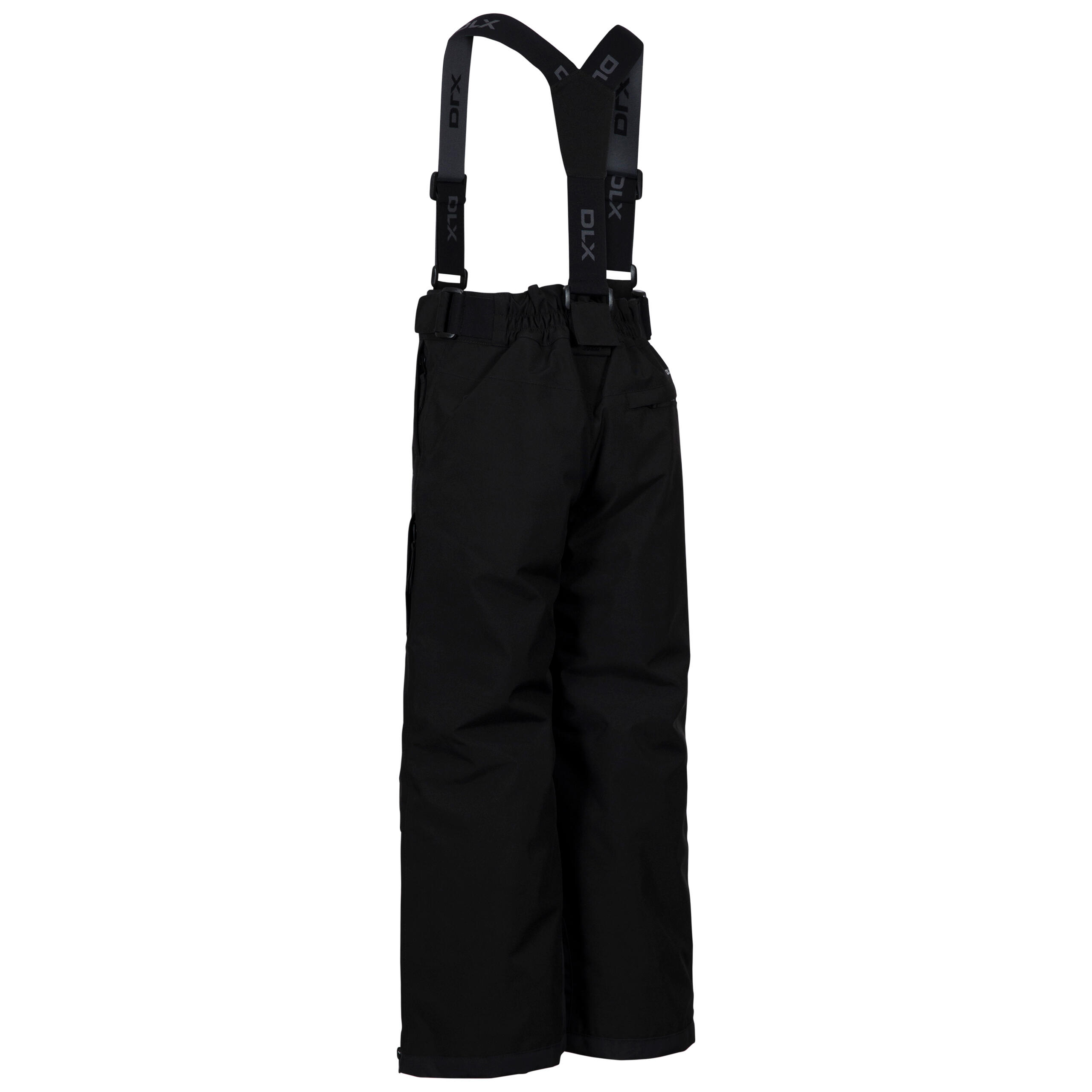 Pantalón de esquí infantil Dlx Benito negro - elástico e impermeable 2/2