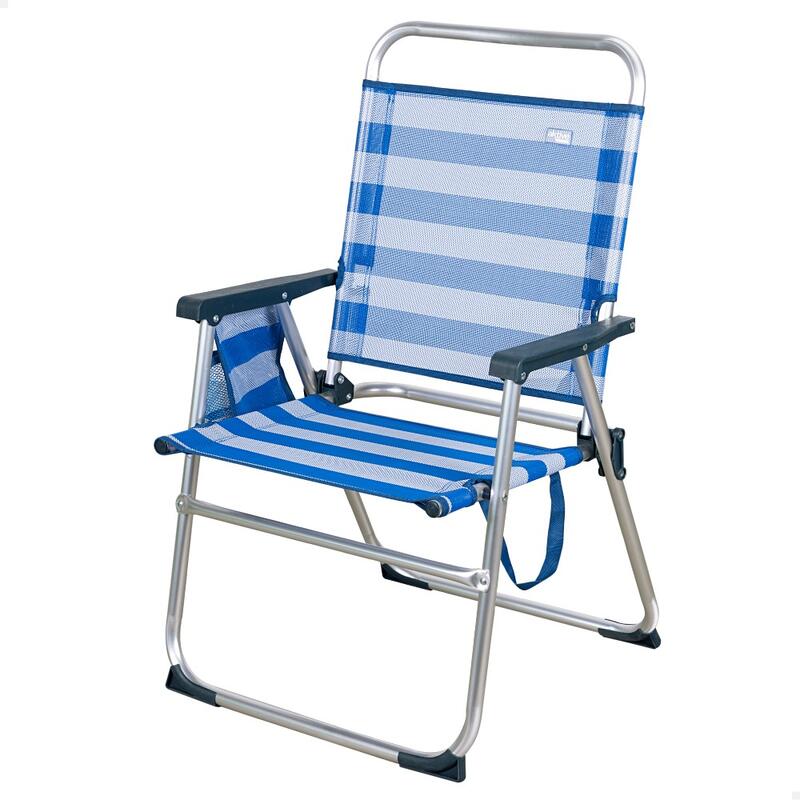 Cadeira de praia dobrável fixa alumínio Aktive Beach - marinheiro