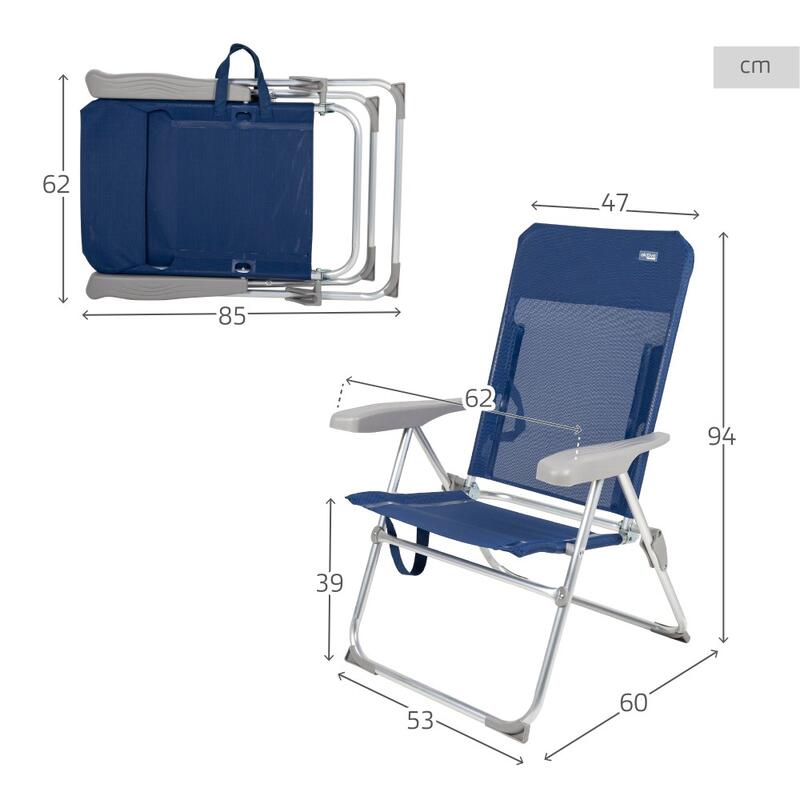 Cadeira de praia multiposições blue dobrável Slim Aktive