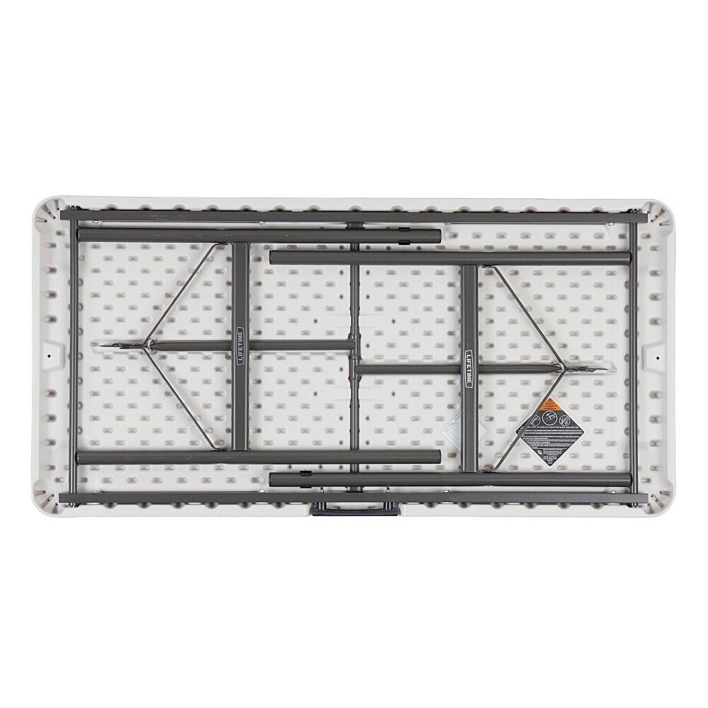 Mesa patas plegables rectangular crema Lifetime 122x61x74 cm 2/7