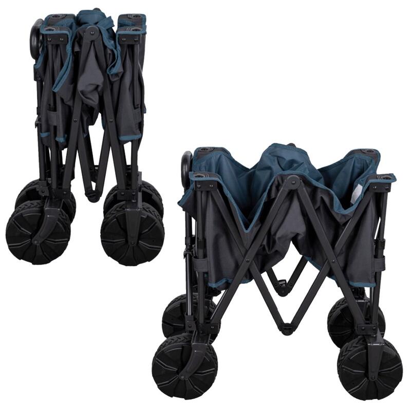 Chariot de plage pliant avec roues de sable spéciales Aktive