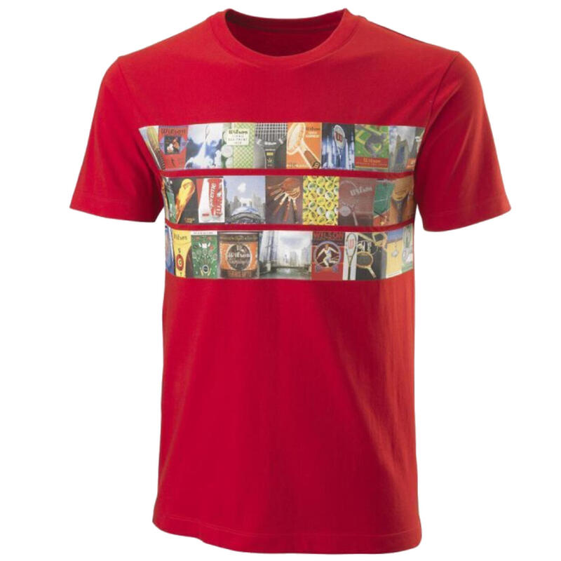 Wilson Photo CTN Tee, Mannen, Tennis, T-shirt, rood