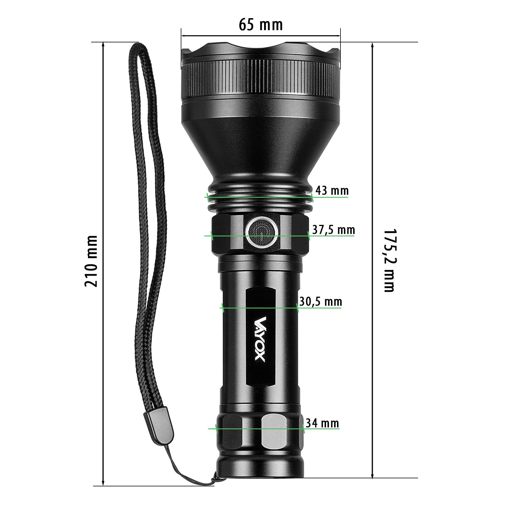 Vayox VA0109 USB-C Zaklamp 6500K 1900lm 5/8