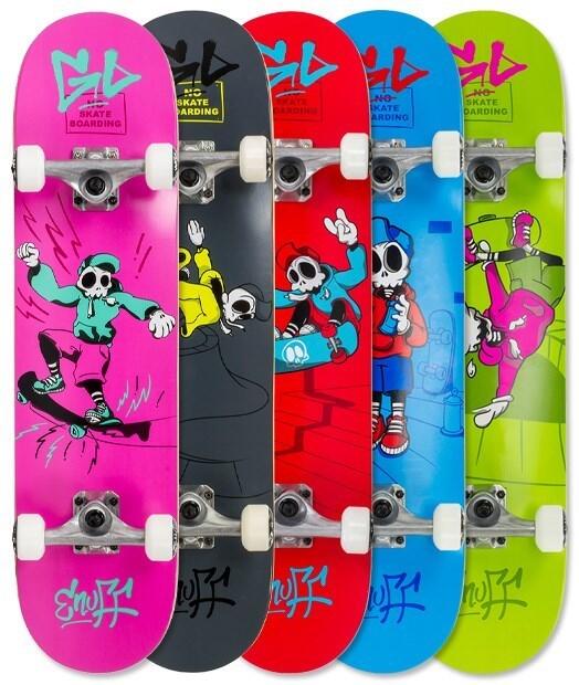 Skully Red 7.25inch Mini Complete Skateboard 3/3