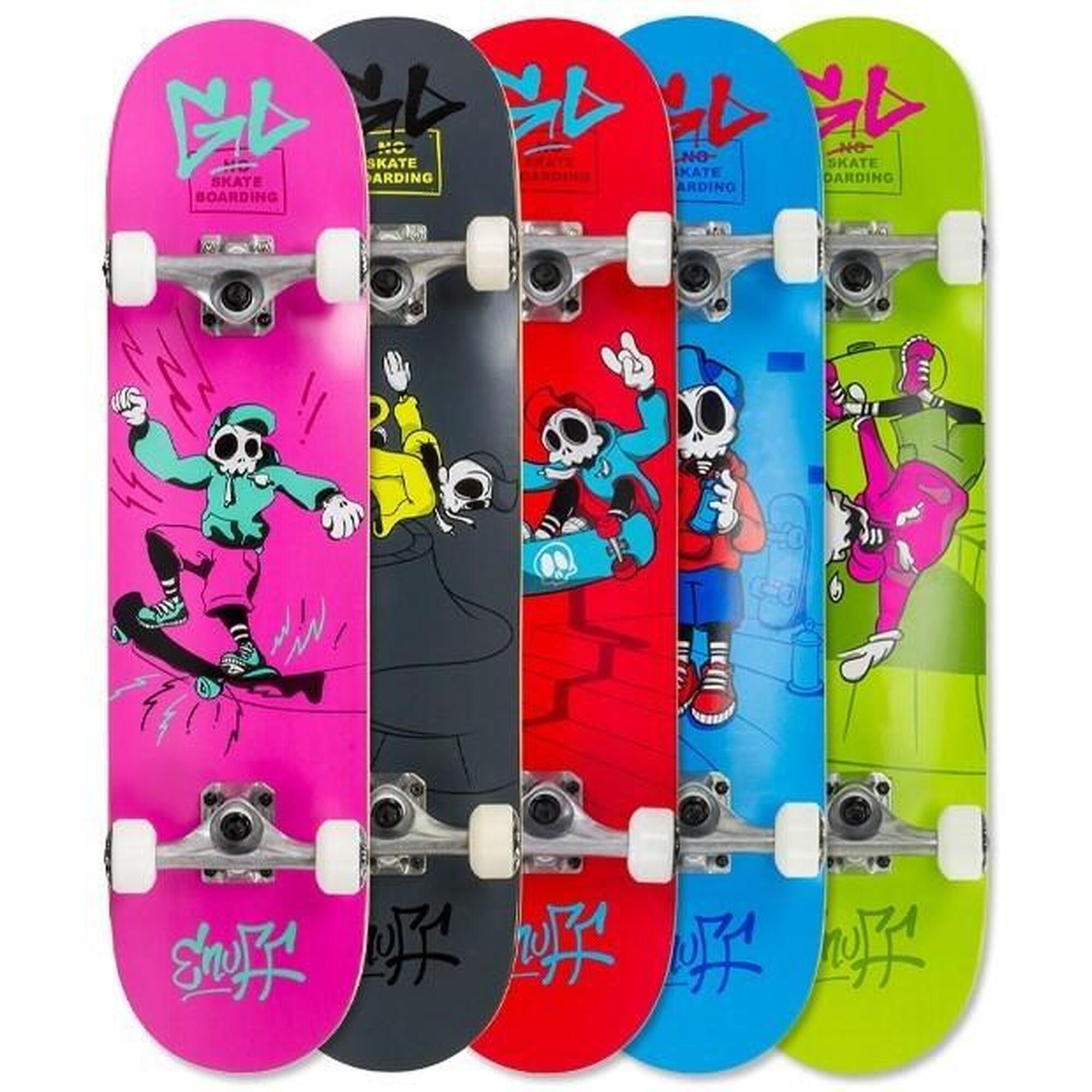 Enuff Skully 7.25 "x29.5" Skateboard rosa / bianco