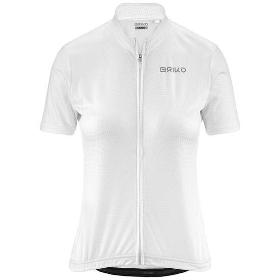 briko t-shirt bianco da donna in materiale sintetico da ciclismo e bici
