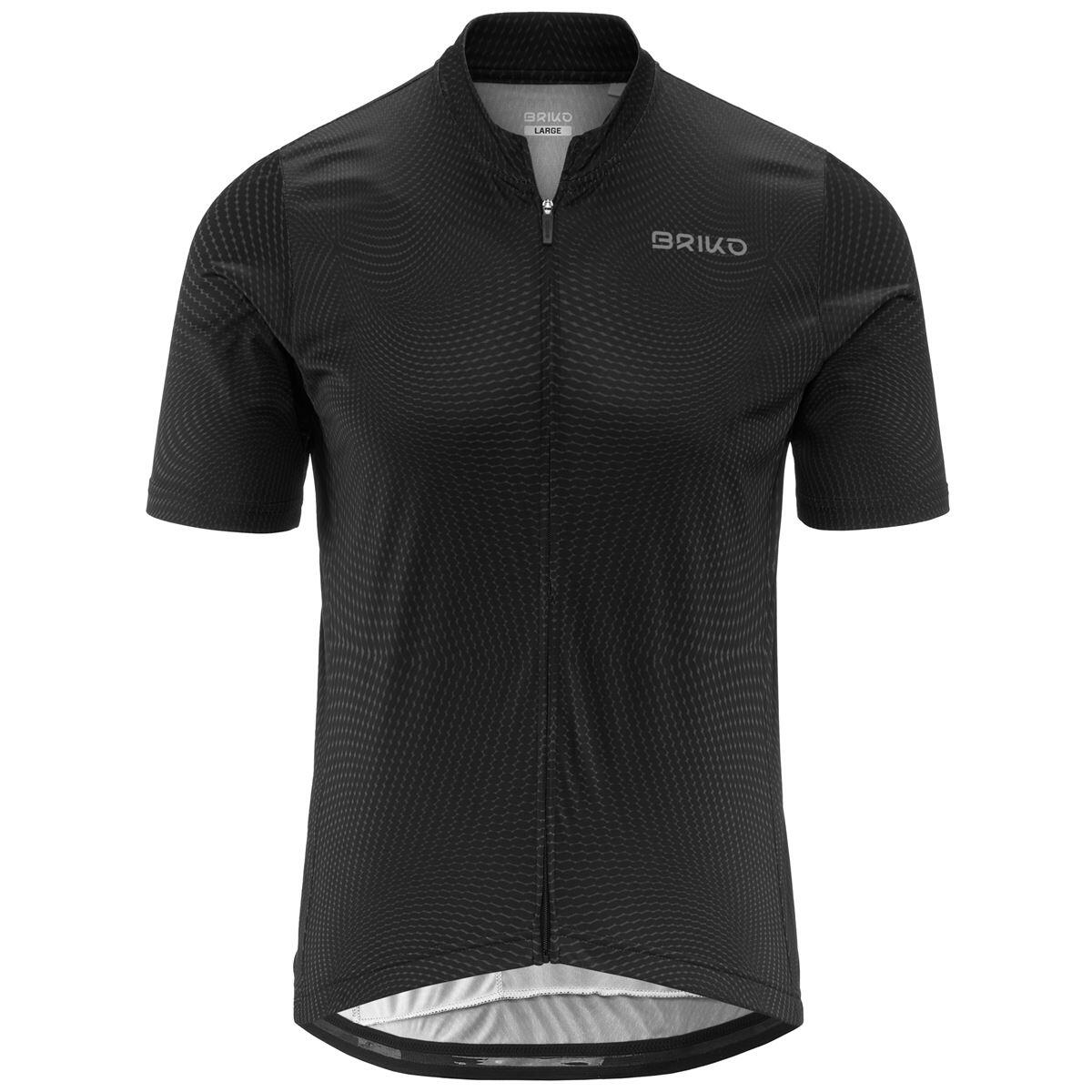 BRIKO briko t-shirt nero da uomo in materiale sintetico da ciclismo e bici