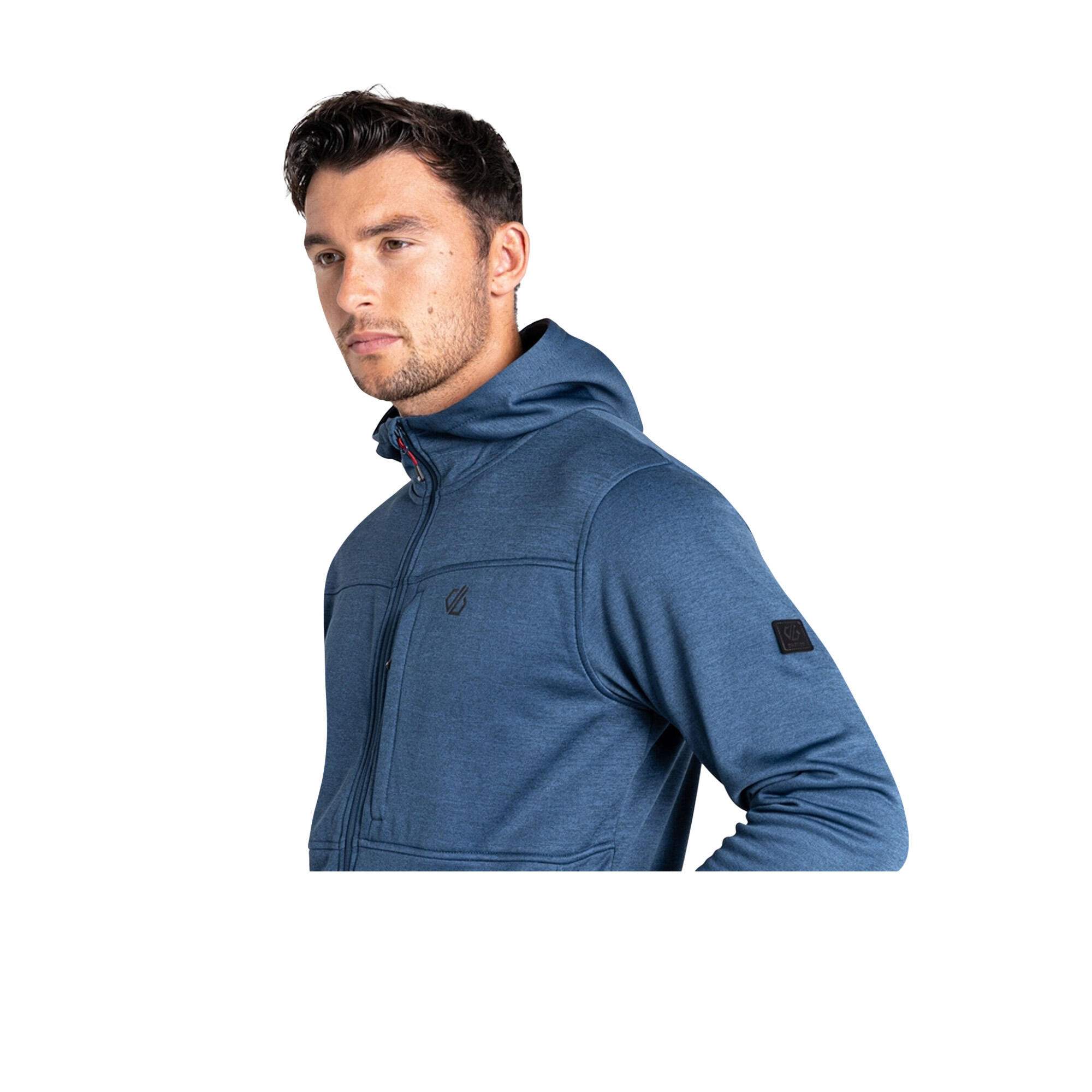 Mens Out Calling Marl Full Zip Fleece Jacket (Moonlight Denim) 4/5