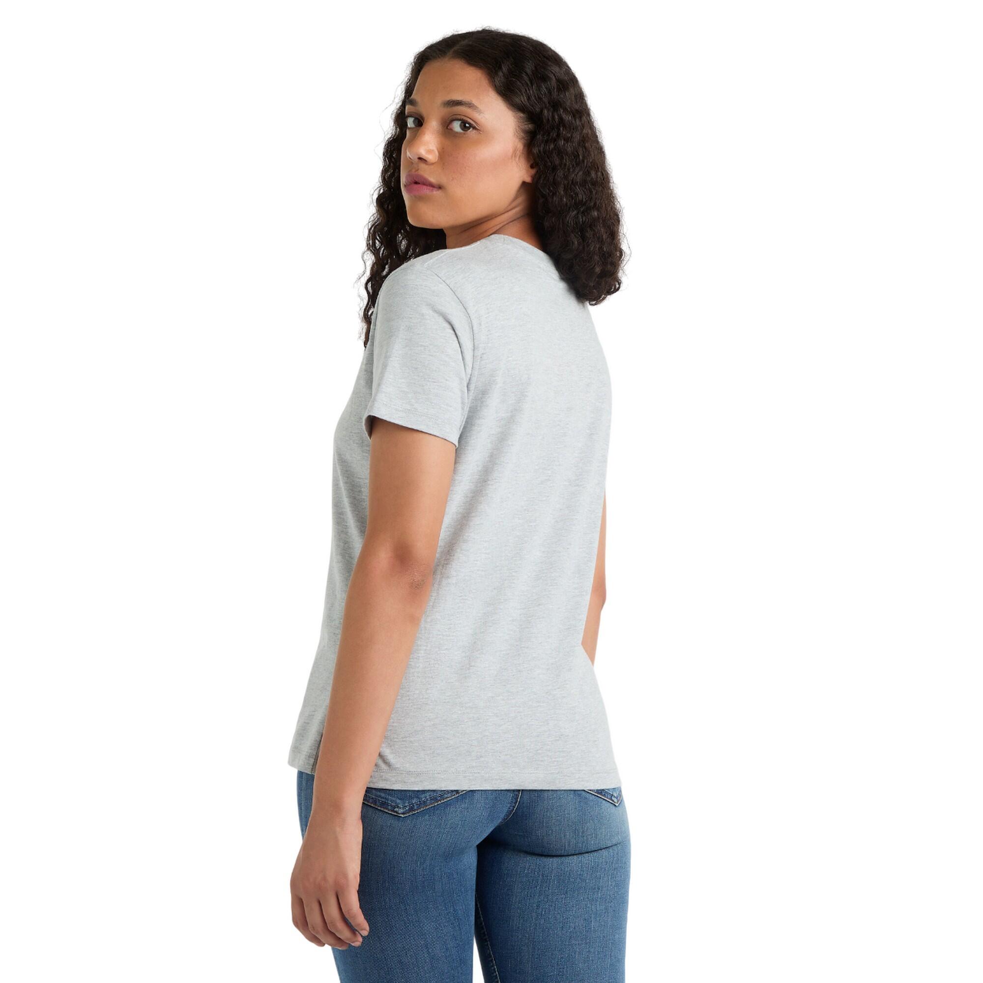 Womens/Ladies Core Classic TShirt (Grey Marl/White) 2/3