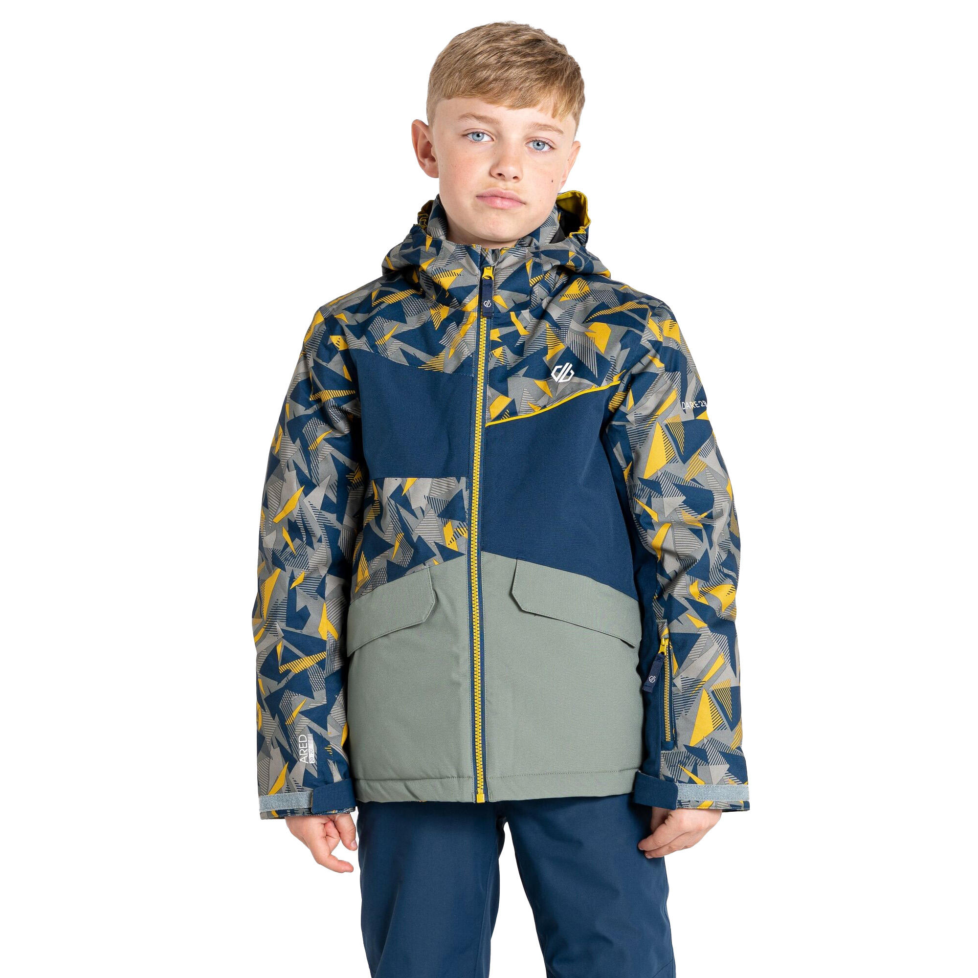 Childrens/Kids Glee II Geometric Ski Jacket (Moss Yellow/Agave Green) 4/5