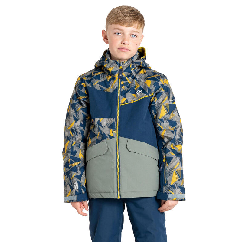 Chaqueta de Esquí Glee II Geométrico para Niños/Niñas Musgo Amarillo, Verde