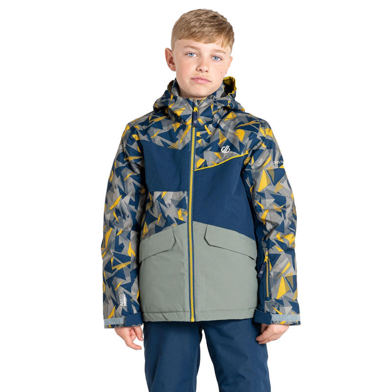 Kinder/Kinder Glee II Geometrische Ski jas (Mosgeel/Agoudgroen)