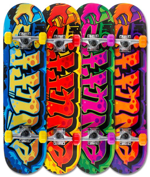 Graffiti II Orange 7.25inch Mini Complete Skateboard | Decathlon