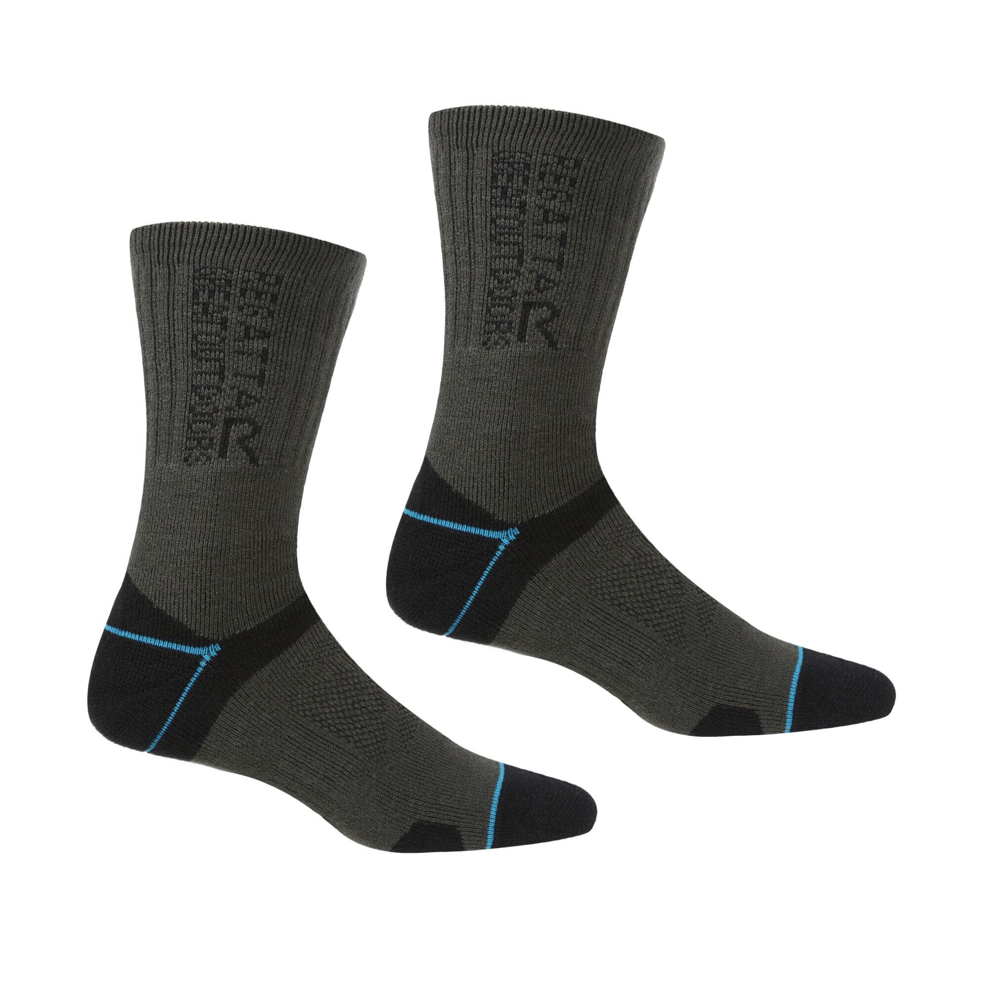 REGATTA Blister Protection II Women's Walking Two-Pair Socks - Black Ash Grey Marl