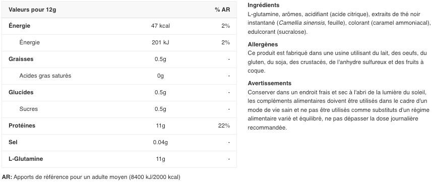 Glutamine - Glutamine Zero (300g) - Perzik Ice Tea 2/4