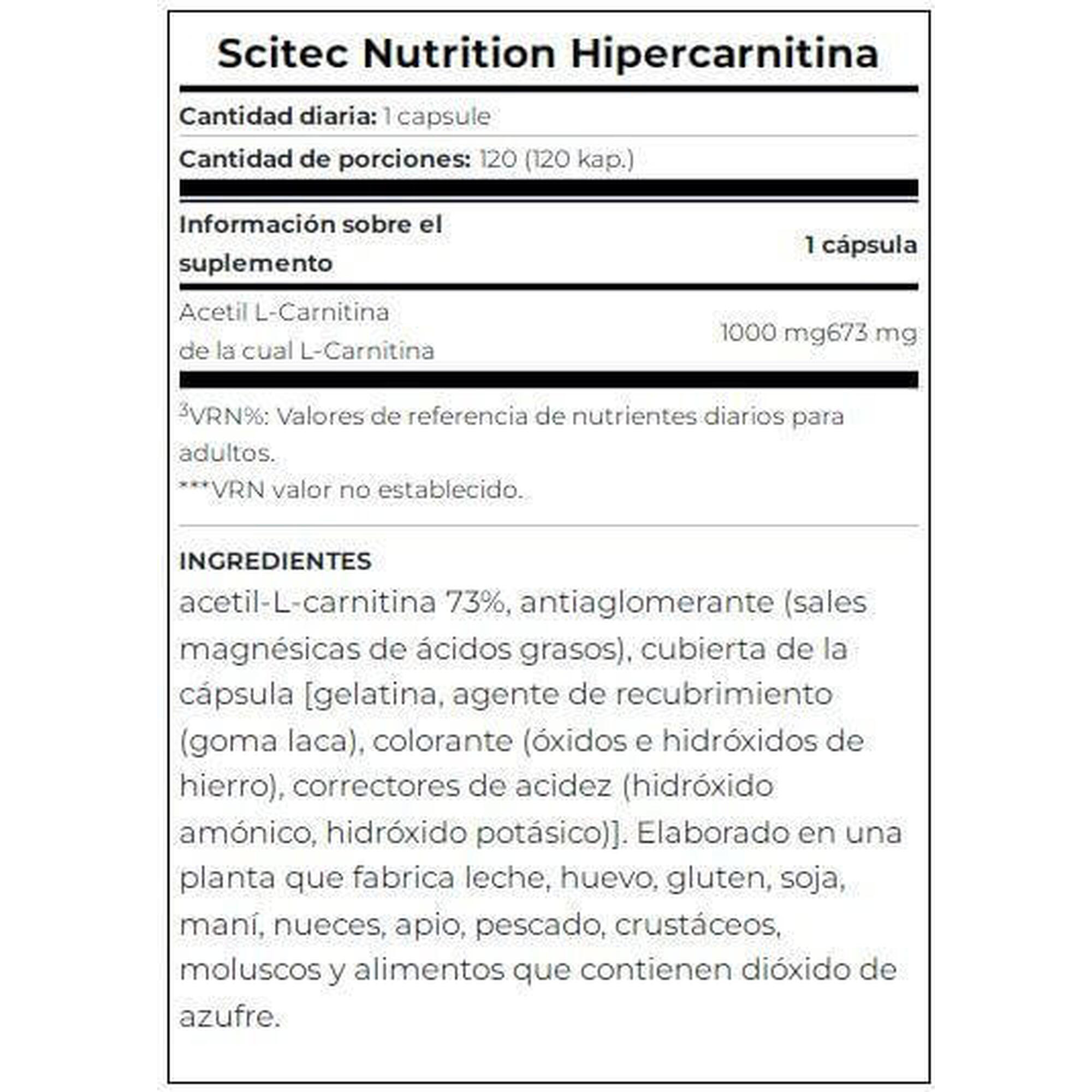 Hyper Carnitine - 120 Mega Cápsulas de Scitec Nutrition