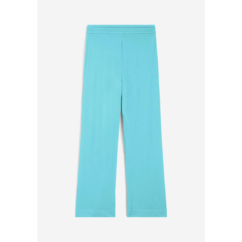 Pantalon large en molleton de coton orné d’un passepoil central