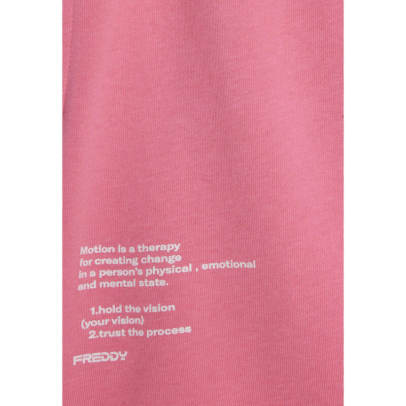 Pantaloncini donna in french terry con lettering stampa in tono