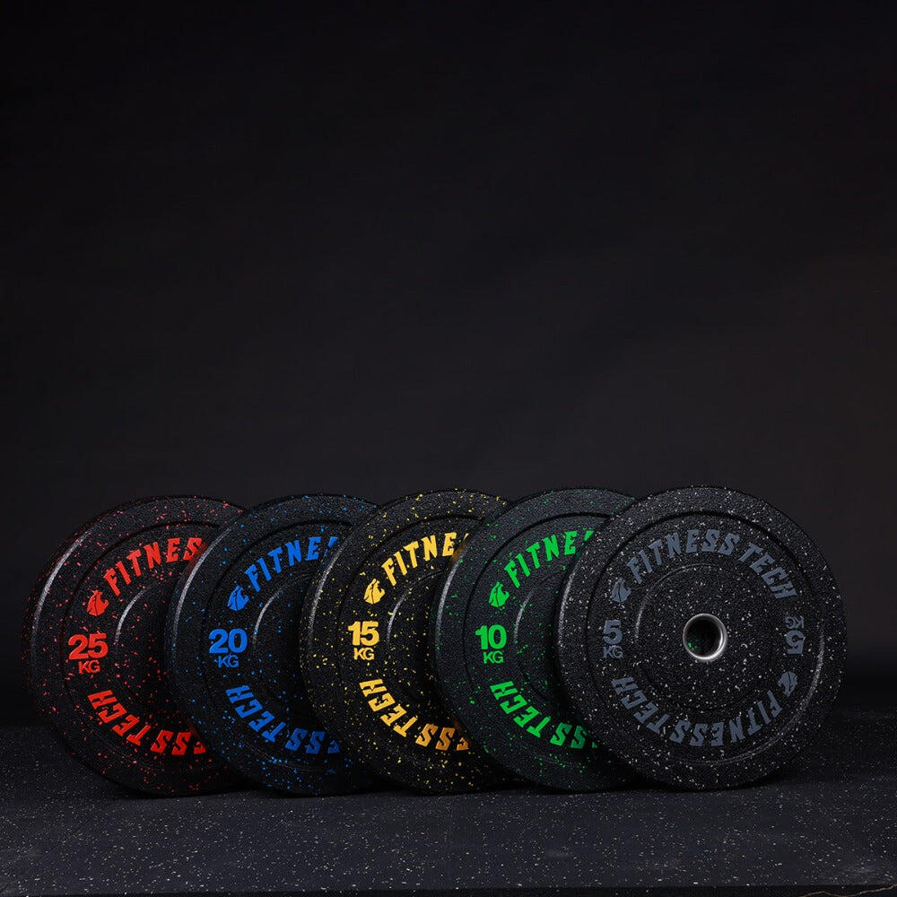 Conjunto 150kg Bumper Plate Alta Resistência Hi Temp Fleck de 5kg a 25kg 7/8