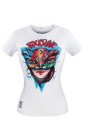 T-shirt Ferrino Visage Femme col V polyester blanc