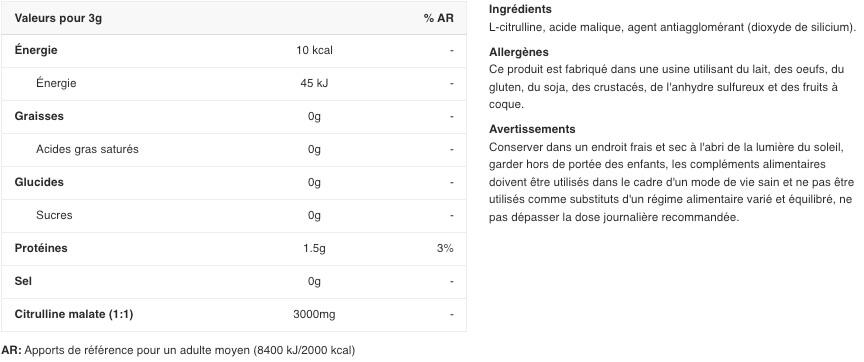 Citrulline Malate - Saveur neutre 2/5