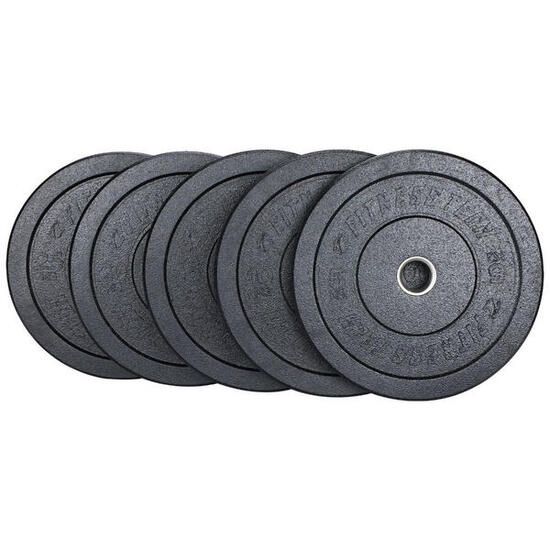 Set 150kg Disques Bumper Hi Temp Black 5 à 25kg Haute Résistance