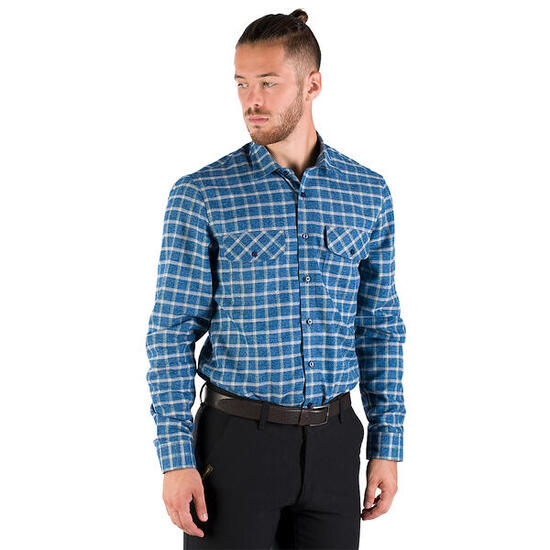 Chemise pour homme en flanelle à motif de carreaux fins, modèle Fern