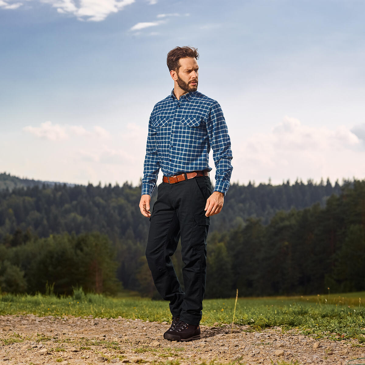 Pánská lovecká košile Tagart FERN Blue regular z odolného materiálu 5/6