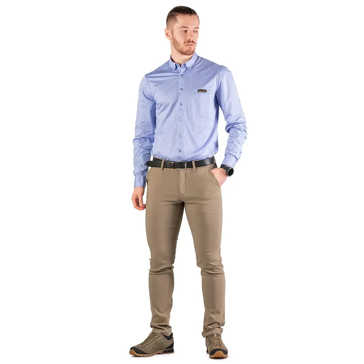 Chemise en tricot Porto Blue de coupe classique pour homme 3/5