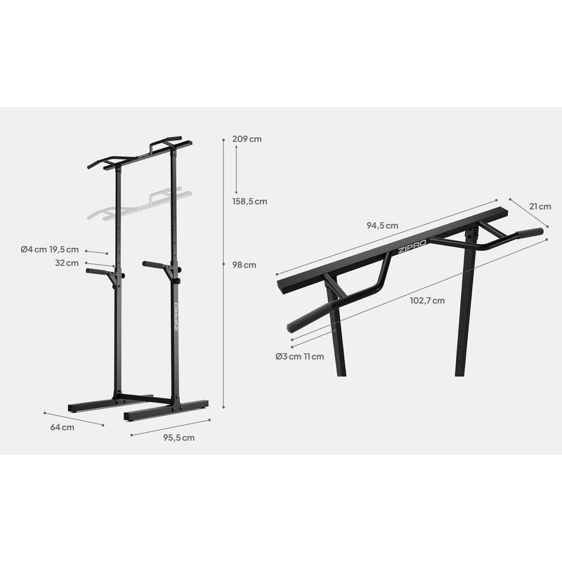 Station de traction fitness tower Zipro station de dips