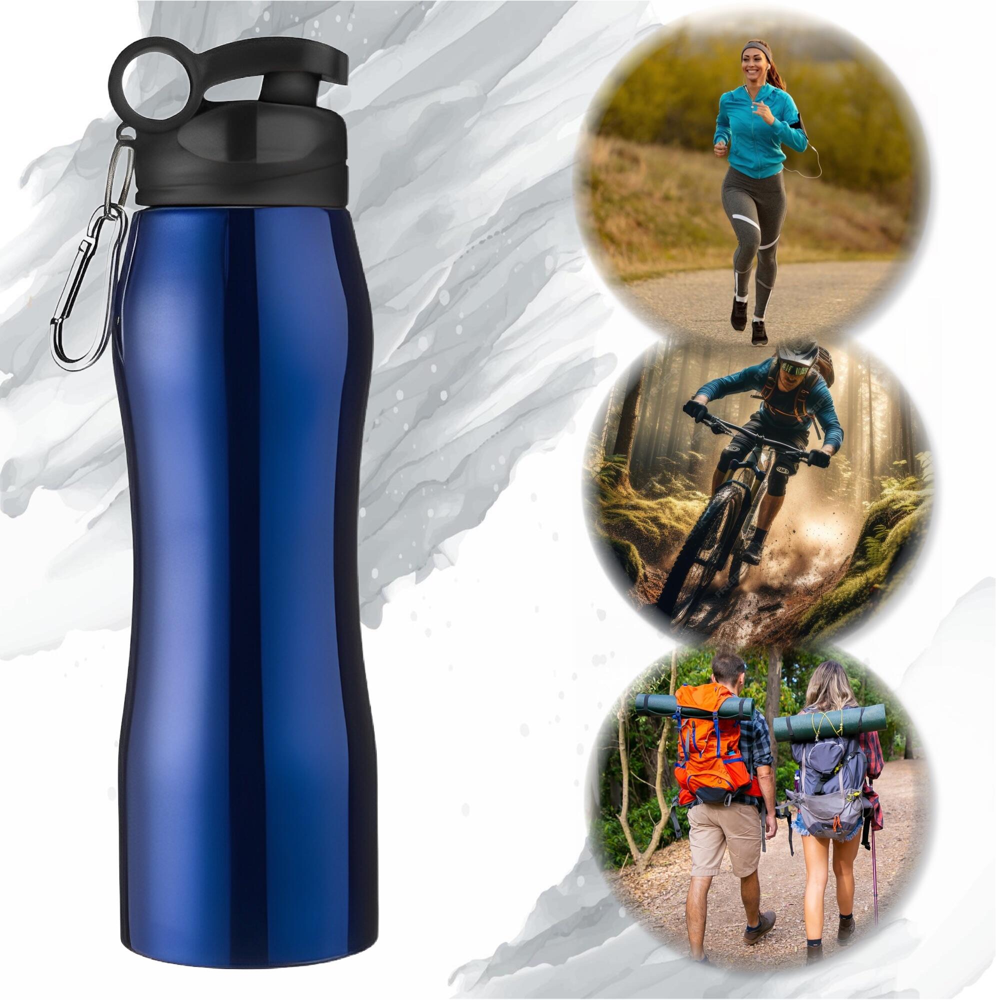 Edelstahl Trinkflasche 750 ml Doppelwandig Isoliert Flasche Auslaufsicher Blau 5/6