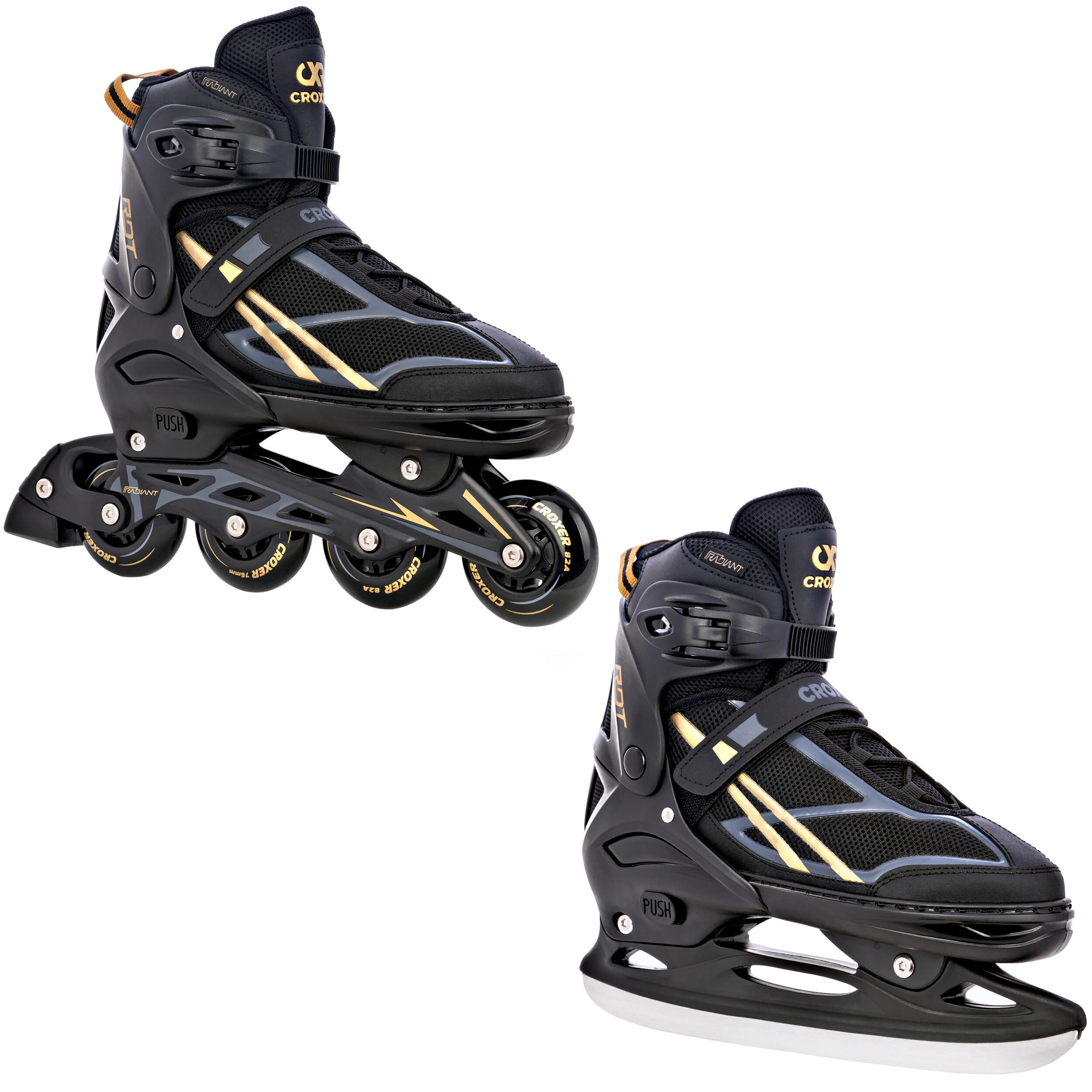 CROXER Rollhockey Schlittschuhe 2in1 Einstellbare Radiant