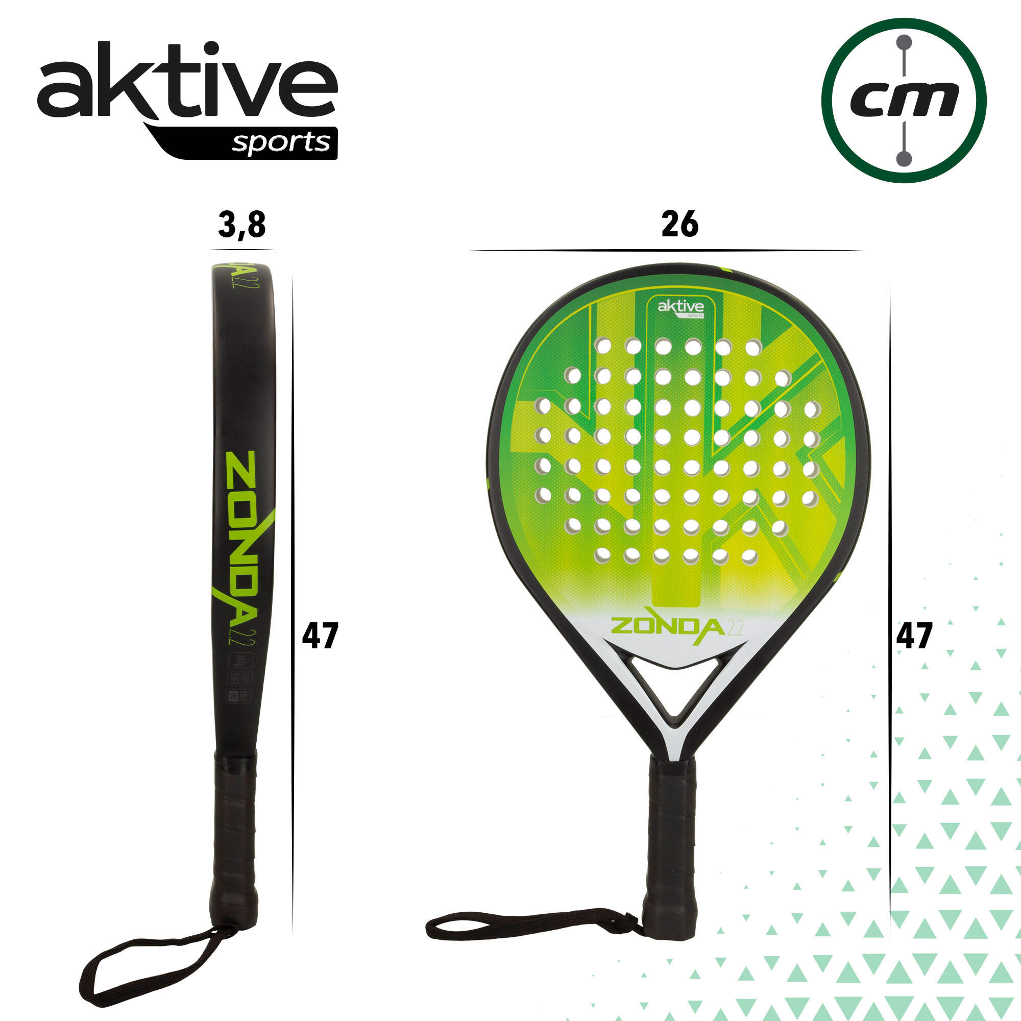 Pala de pádel nivel intermedio Aktive Zonda 2.2 Potencia-Control 6/7
