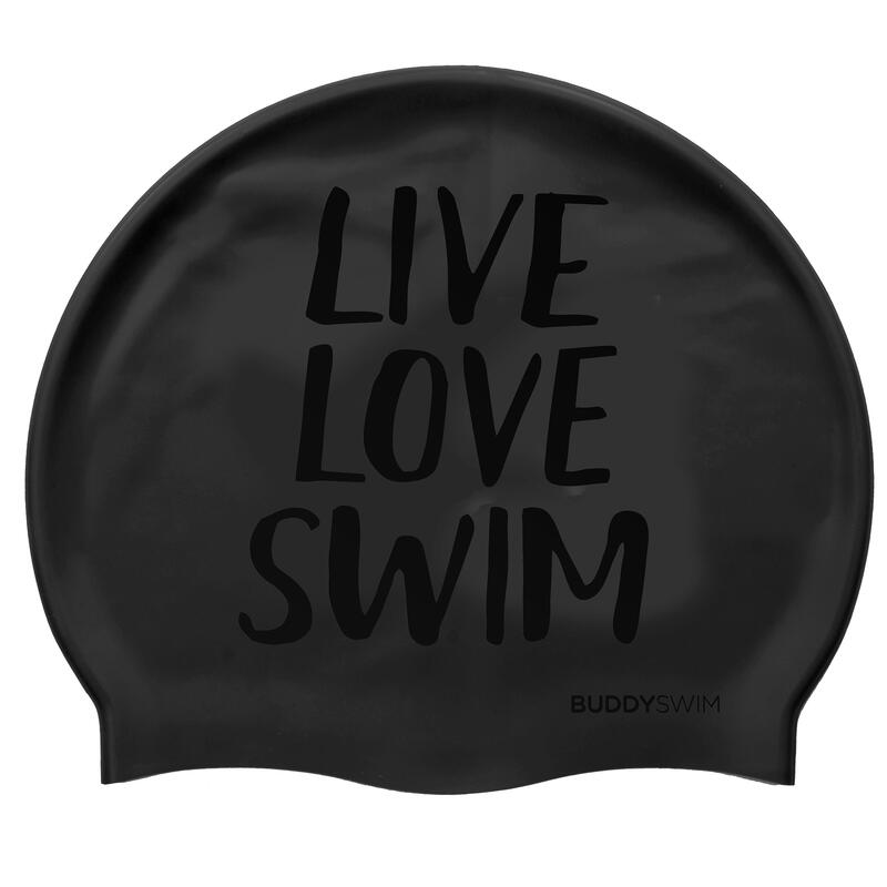 Gorro Silicona Natación Piscina o Aguas Abiertas Buddyswim LLS negro