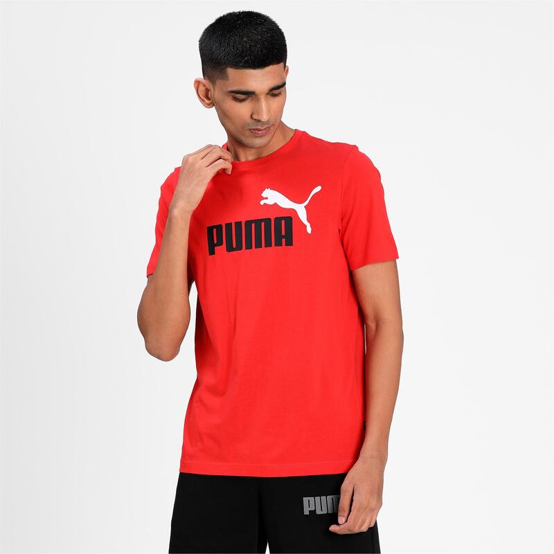 Essentials+ T-shirt met 2-kleuren-logo heren PUMA High Risk Red