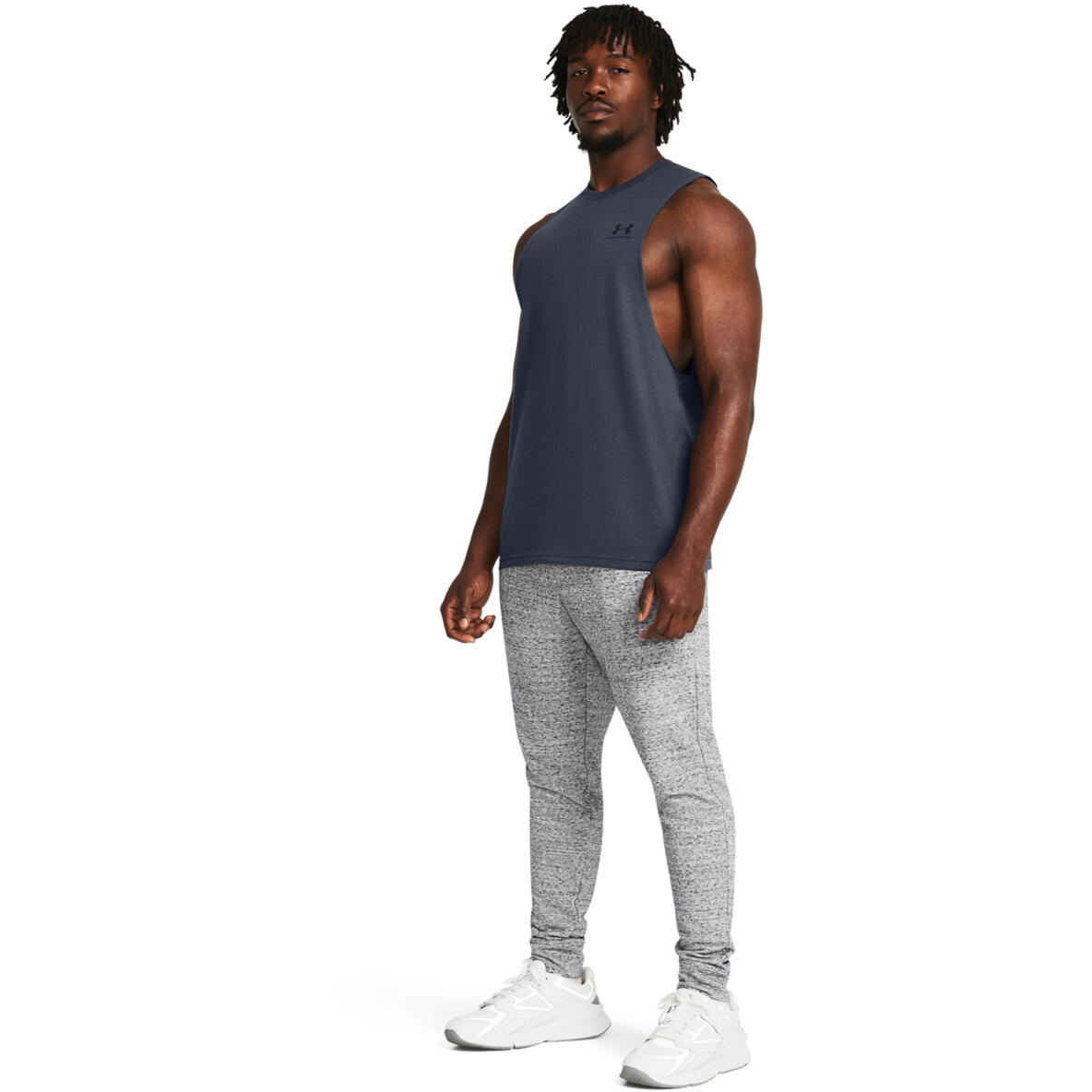 Pantalon Under Armour Rival Terry, Gris, Hommes 4/4