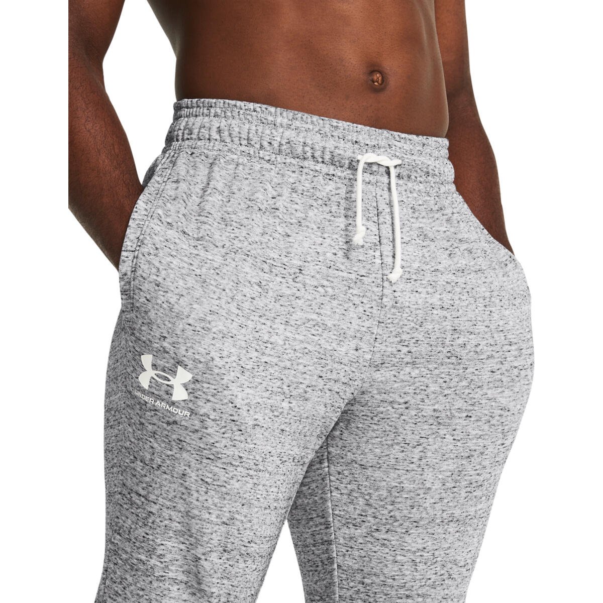 Pantalon Under Armour Rival Terry, Gris, Hommes 3/4