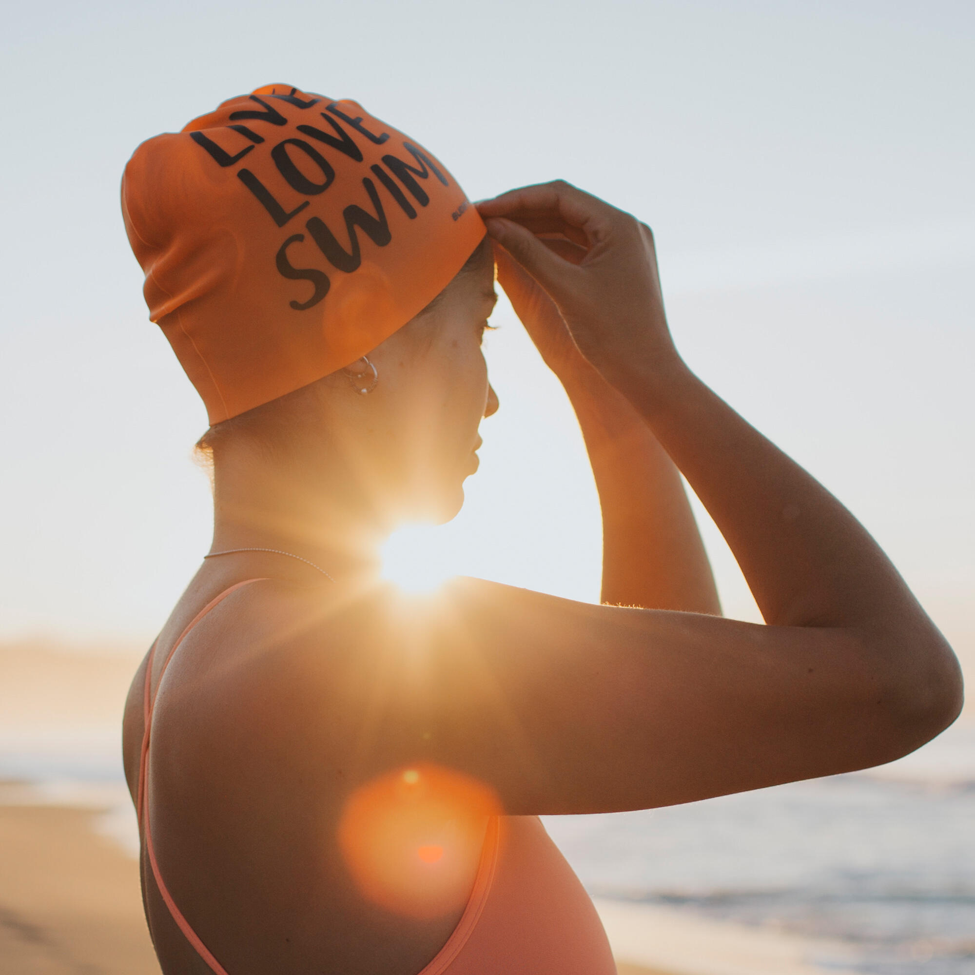 Bonnet de bain en silicone Piscines ou eaux libres Buddyswim LLS Orange 2/4