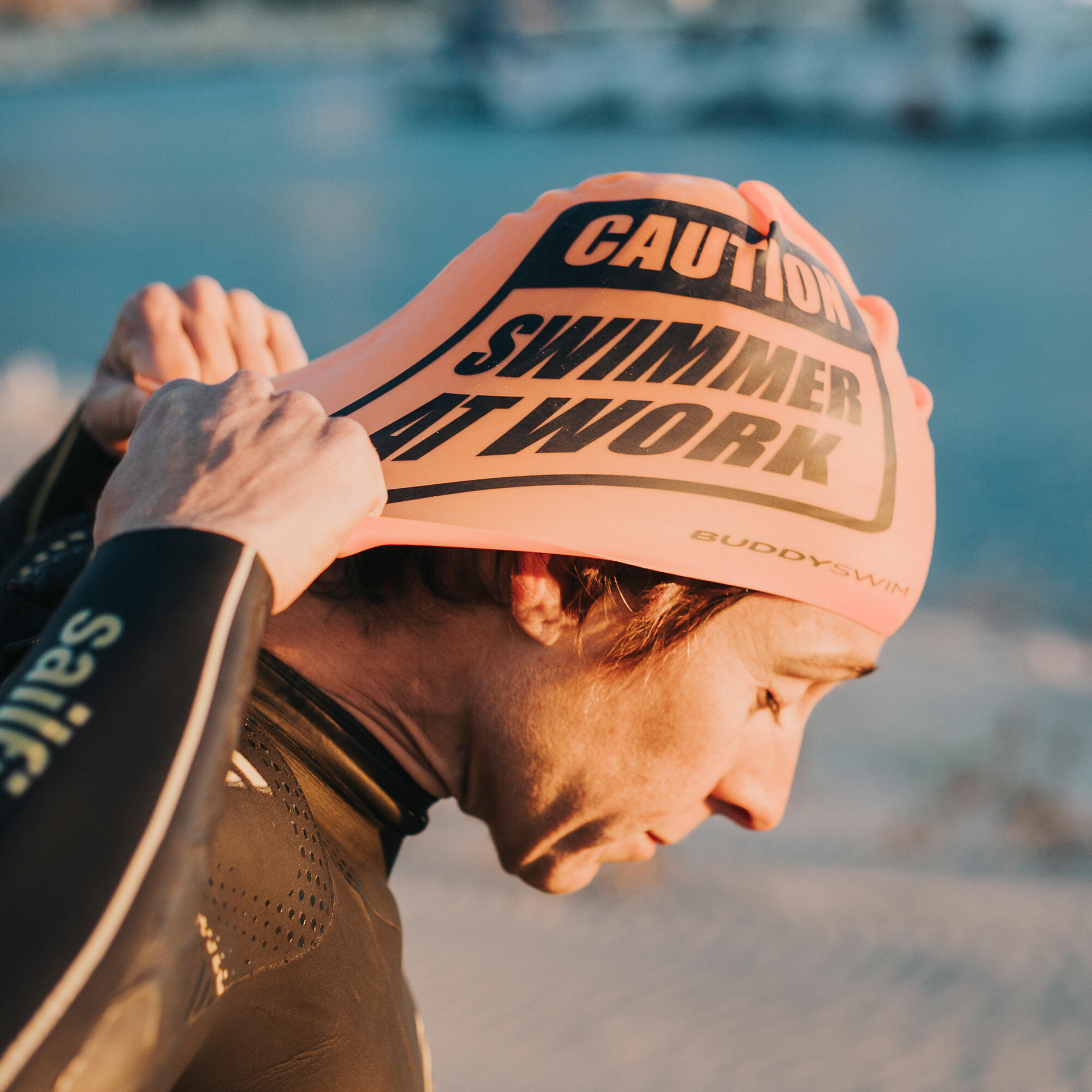 Siliconenzwemdop Zwembaden of open water Buddyswim CSW Wit 3/4