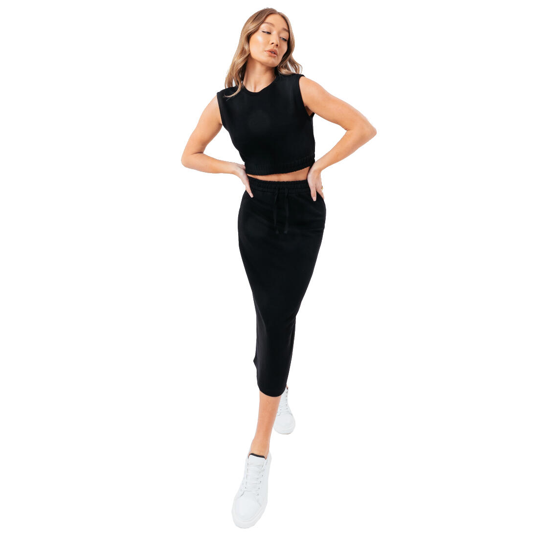 Hype - Skirt Pour Femmes Sweat Midi Skirt Loungewear Set - Jupe - Noir - 40 M - Decathlon