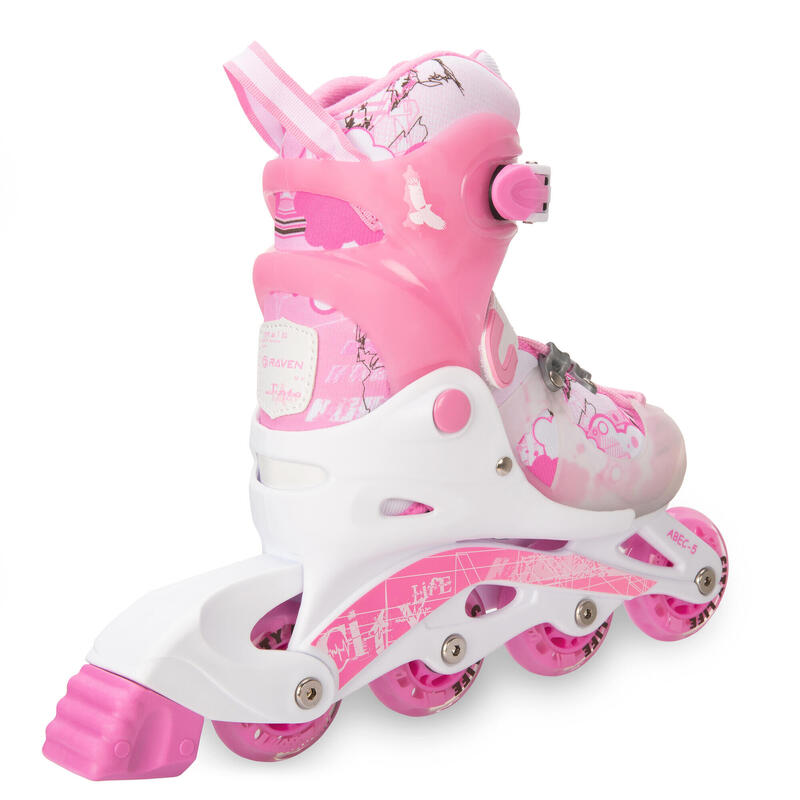 Raven Princess Roze 3-in-1 Verstelbare Rolschaatsen