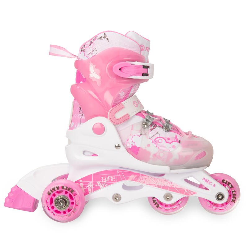 Raven Princesse rose 3-en-1 patins à roulettes ajustables