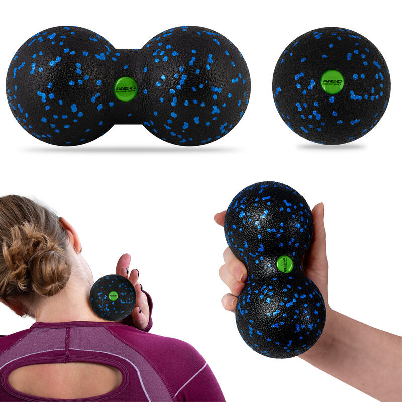 Zestaw piłka do masażu + piłka podwójna gładka masażer roller epp Neo-Sport