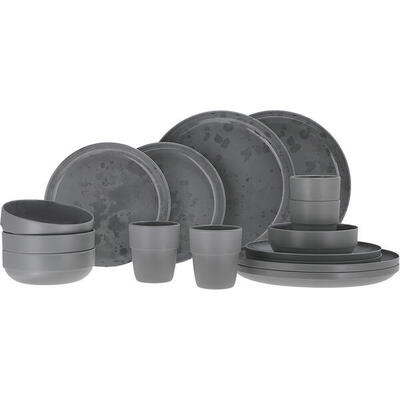 Melamine servies palma camping reis keramiek look 16 delig