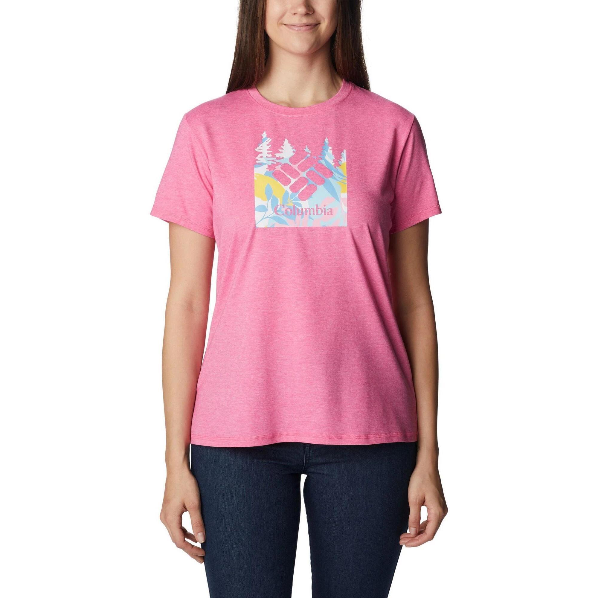 Columbia - T-shirt Sport Femmes Sun Trek Ss Graphic - T-shirt Manches Courtes - Rose - 36 Xs - Decathlon