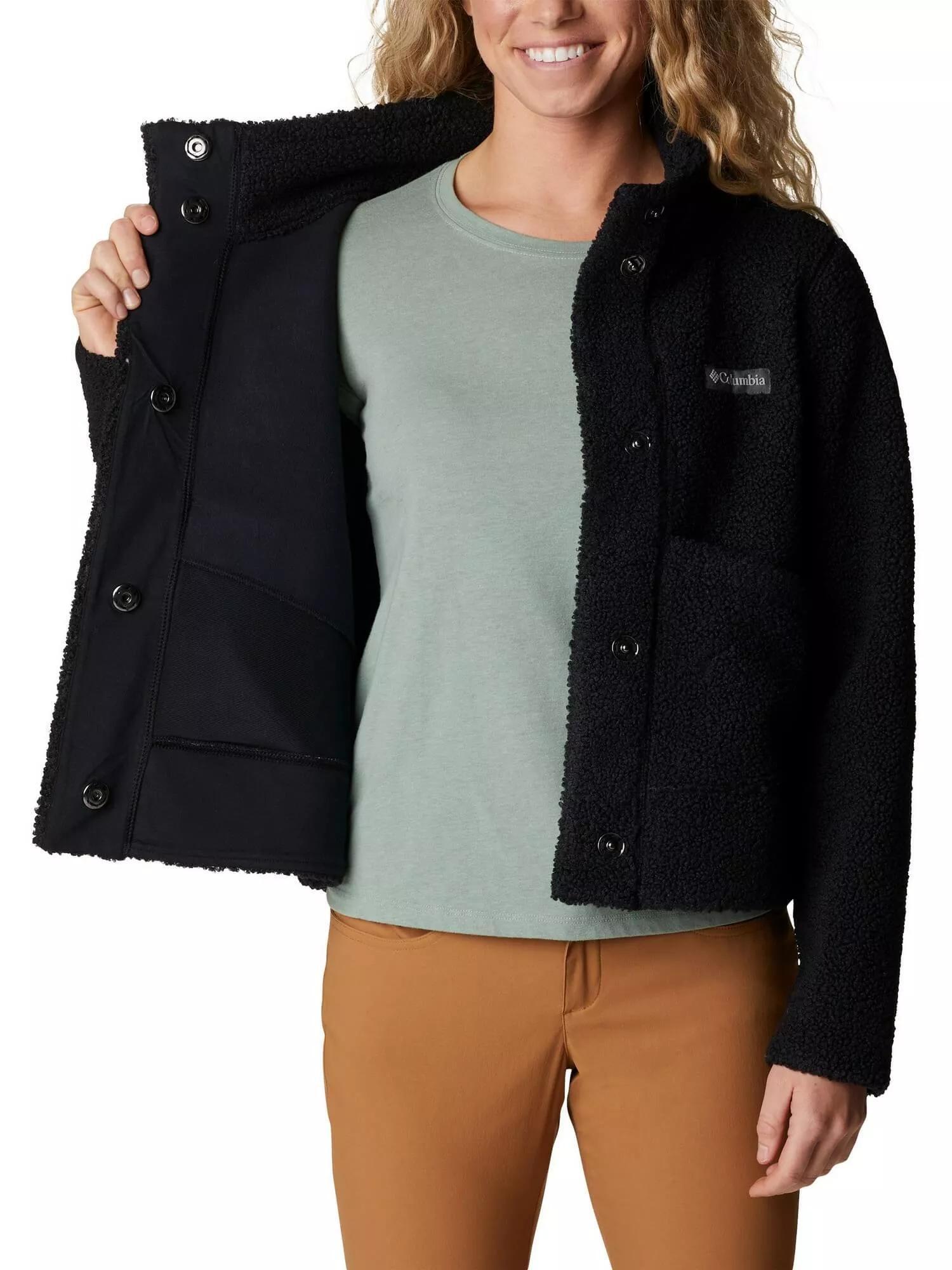 Mäntel Panorama Snap Fleece Jacket Damen Schwarz Decathlon