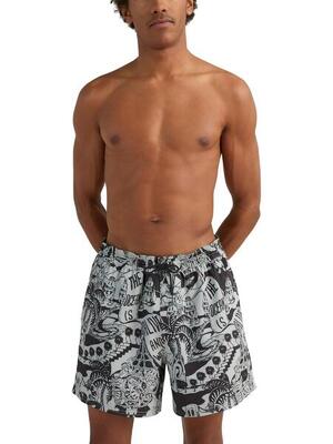 Badehose Packable Aop 15'' Hybrid Shorts Herren - Schwarz